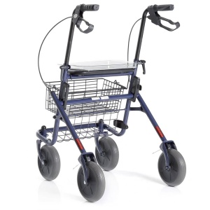 Rolator din otel vopsit, albastru, cu 4 roti, sezut si cos - RP690 DYONE - Img 2