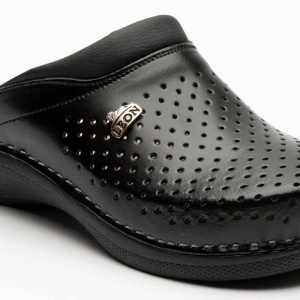 Saboti medicali, unisex, din piele, negru, Leon PU100 - Img 5