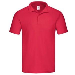 Tricou Bumbac Original Polo Fruit of the Loom - Rosu 185gr - Img 1