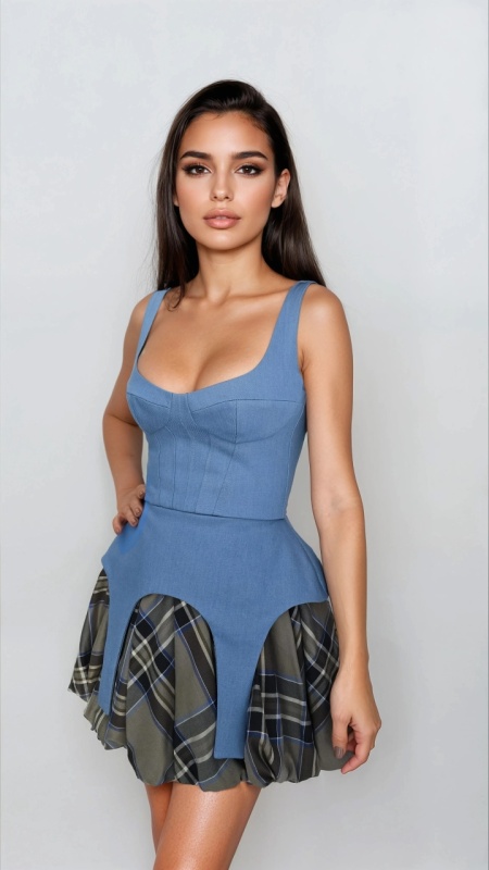 CORSET CU PEPLUM DIN DENIM REMA