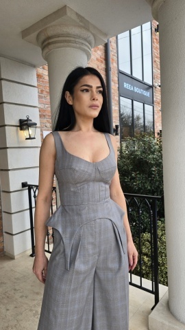 Corset damă gri în carouri – (Alto)