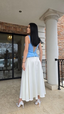Corset damă satinat baby blue – (Nadya) - Img 4