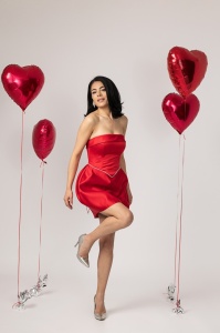 ROCHIE SCURTA CU CORSET SI CRISTALE MELODIE - Img 4