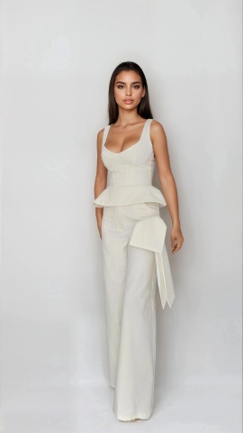 PANTALONI DIN DENIM WHITE - Img 1