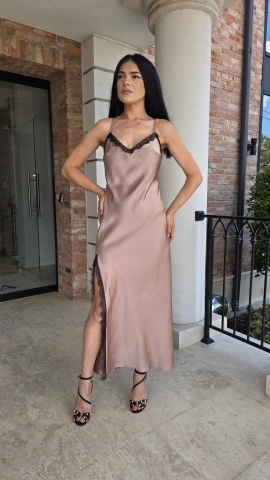 Rochie midi Nati cu insertii din dantela