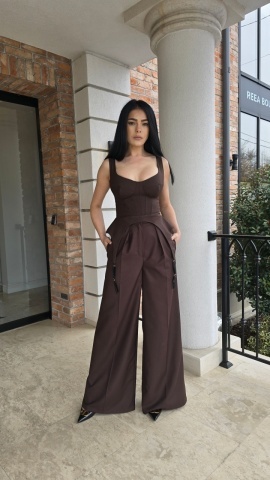 PANTALONI ELEGANTI LARGI MARO ALTO