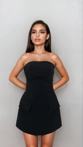 ROCHIE CORSET CU FUSTA-PANTALON MILLIE NEAGRA - Img 2
