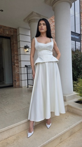 Corset damă satinat ivoire – (Nadya) - Img 2