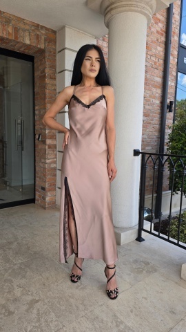 Rochie midi Nati cu insertii din dantela - Img 2