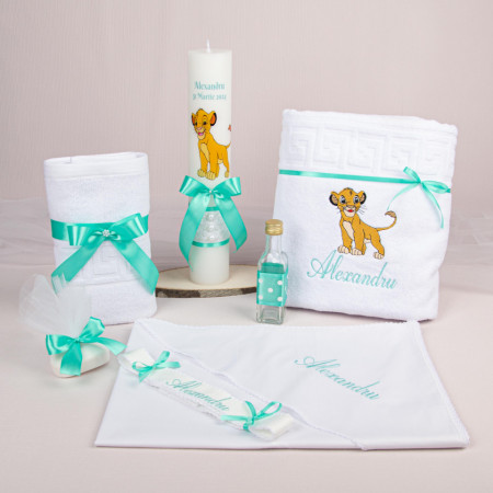 Set botez „Simba” - 222 (lumânare și trusou)