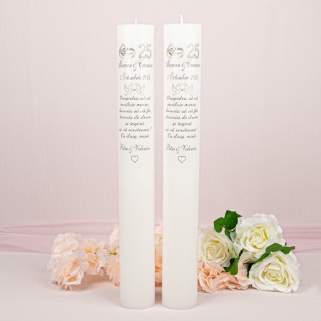 Set 2 Lumânări Nunta de Argint LN 724