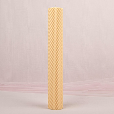Lumânare tip fagure pentru Nuntă / Botez, dimensiune 6 x 40 cm, culoare Vanilie