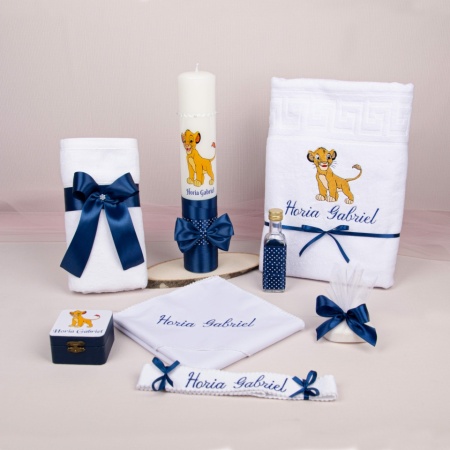 Set botez „Simba” - 215 (lumânare și trusou)