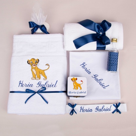 Trusou Botez Personalizat 202 - „Simba” - bleumarin