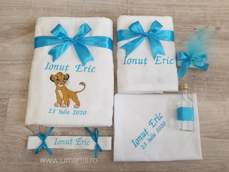Trusou Botez Personalizat 205 - „Simba” - turcoaz