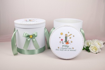 cutie trusou botez micul print verde menta