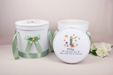 cutie trusou botez micul print verde menta