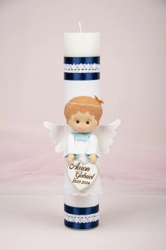 lumanare botez ingeras bleumarin