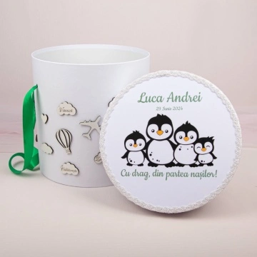 cutie trusou botez pinguin