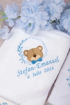 trusou botez urs cu papion bleu
