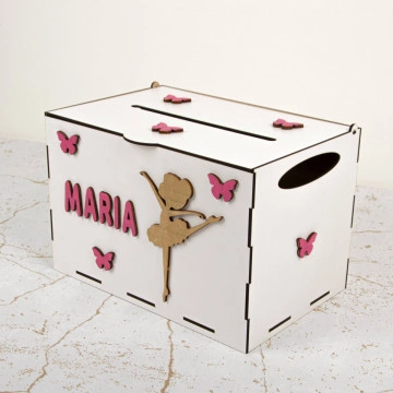 cutie dar balerina cu fluturi