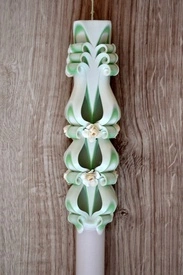 Lumanare de botez LB 705 D3,6 x 60 cm Verde