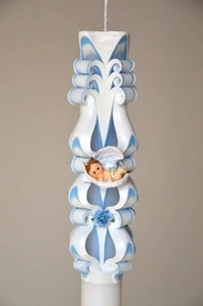 Lumanare de botez LB 707 D3,6 x 60cm Bleu