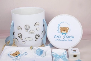 set botez ursulet cu papion bleo