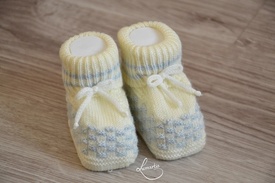 Botosei crosetati, Ivory-Bleu - Img 2