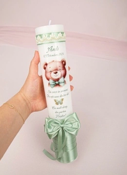 lumanare botez verde menta