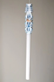 Lumanare de botez LB 707 D3,6 x 60cm Bleu - Img 2