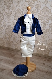 Costum botez catifea - Micul Prinț - Bleumarin (matlasat, sezon rece) - Img 1