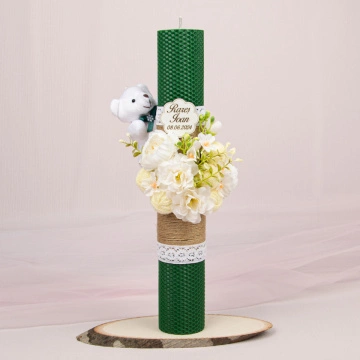 lumanare botez fagure verde