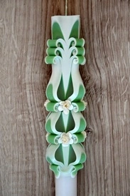 Lumanare de botez LB 712 D3,6 x 60 cm Verde