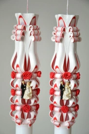 Lumanare de nunta sculptata LN 604 Rosu