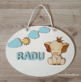 Plăcuță decor- nume copii - 006