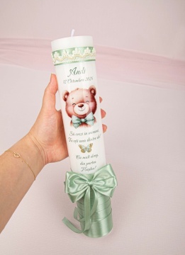 lumanare botez verde menta