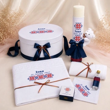 Set Botez Personalizat 266 - Motive populare, Bleumarin
