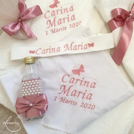 Trusou Botez Personalizat Clasic 076, Roz pudrat