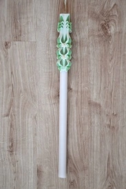 Lumanare de botez LB 712 D3,6 x 60 cm Verde - Img 2