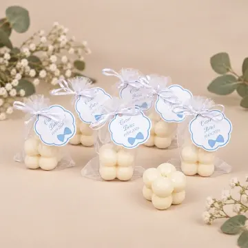 Mărturie Botez - Lumânare din ceară de soia, Mini Bubble - Img 2