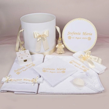 Set botez personalizat 238 - Ivory
