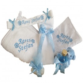 trusou botez personalizat bleu