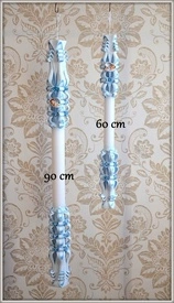 Lumanare de botez LB 751 D 4,6 cm x 90 cm Bleu - Img 2