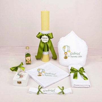 Set botez personalizat 233 (trusou și lumânare)