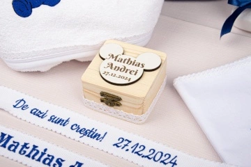 trusou botez cufar catifea bleumarin 