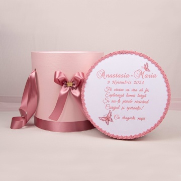 cutie trusou botez roz pudra