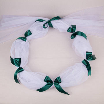Decor Cristelniță cu Fundițe 008 - Verde smarald