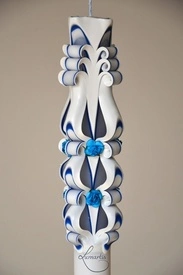 Lumanare de botez LB 708 D 3,6 cm x 60 cm Bleumarin - Img 2