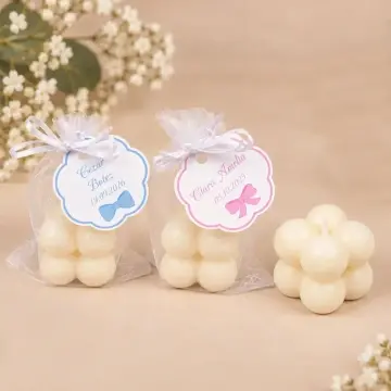 Mărturie Botez - Lumânare din ceară de soia, Mini Bubble